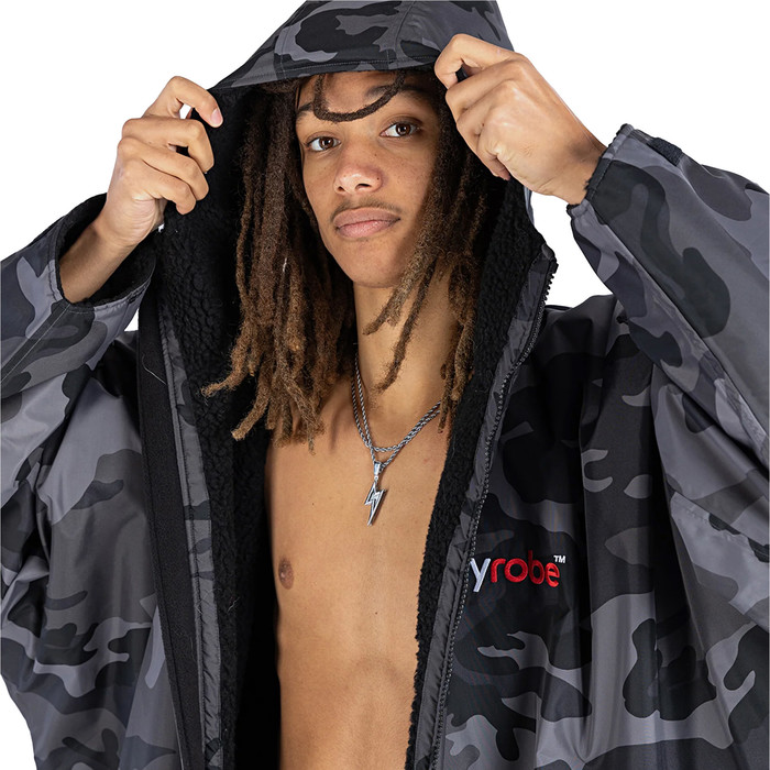 2024 Dryrobe Advance Long Sleeve Change Robe V3 DR104 - Black Camo / Black